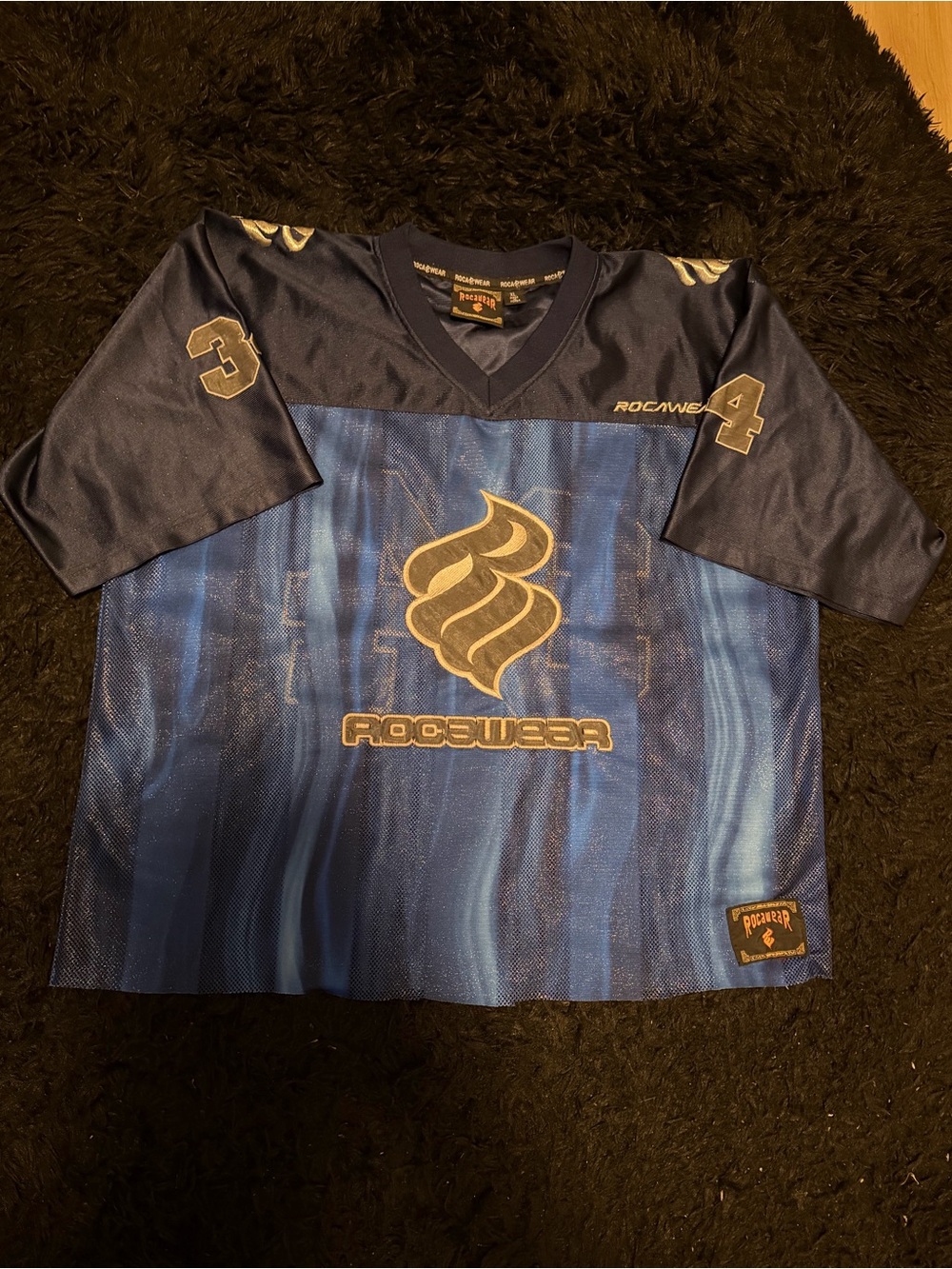 Rocawear Mens Blue Football Jersey